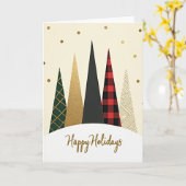 Carte de fêtes Plaid Or Arbres (Fleur jaune)