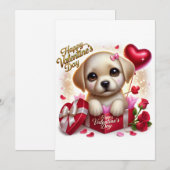 Carte de fêtes plate de Labrador pour la Saint-Val (Devant / Derrière)