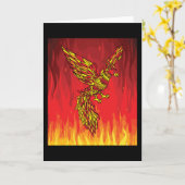 Carte De Feu Et Flames Phoenix Bird (Fleur jaune)