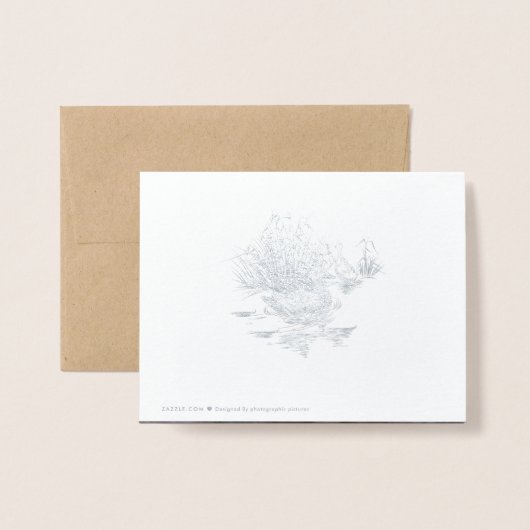 Carte de feuille blanche d'oie (Derrière avec enveloppe)