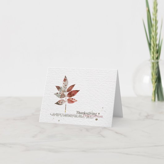 carte de feuille de thanksgiving (Devant)