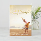 Carte de feuille d'or de Faux joyeuse et lumineuse (Debout devant)