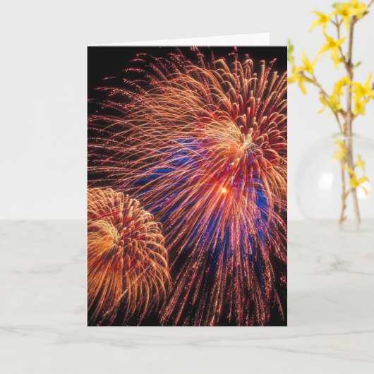 Carte de feux d'artifice 4 juillet (Fleur jaune)