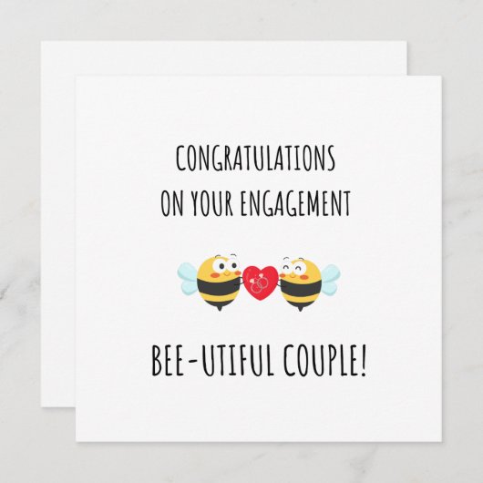 Carte de Fiançailles amusante pour le jeu de carte (Devant / Derrière)