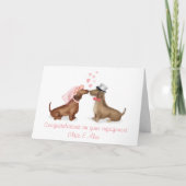 Carte de fiançailles de dachshunds amoureux (fille (Devant)