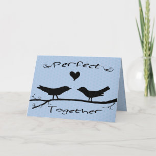Carte de fiançailles Deux oiseaux parfaits ensembl