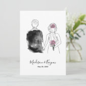 Carte de Fiançailles et Mariés sur Mesure | Carte (Debout devant)