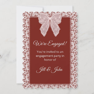 Carte de fiançailles Mariage Élégant Ruban de dent