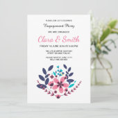 Carte de Fiançailles Mariage floral romantique (Debout devant)