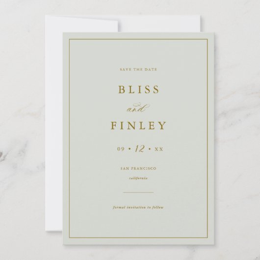 Carte de fiançailles minimale BLISS Minimal Save T (Devant)