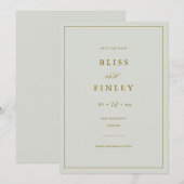 Carte de fiançailles minimale BLISS Minimal Save T (Devant / Derrière)
