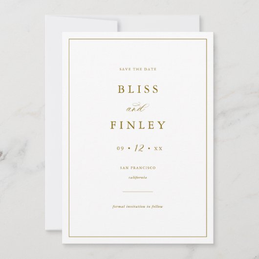 Carte de fiançailles minimale BLISS Minimal Save T (Devant)