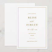 Carte de fiançailles minimale BLISS Minimal Save T (Devant / Derrière)