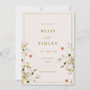 Carte de fiançailles minimale florale BLISS