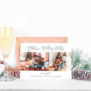 Carte de fiançailles multi‑photo « Wedding Bells »