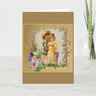 Carte de fiançailles ou de mariage victorienne