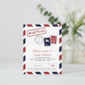 Carte de fiançailles par avion Enregistrer la date (Debout devant)