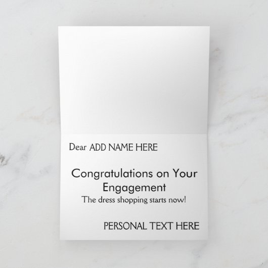 Carte de fiançailles personnalisée (Intérieur)