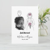 Carte de Fiançailles Personnalisée pour les Mariés (Debout devant)