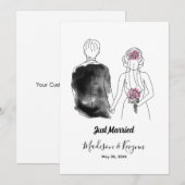 Carte de Fiançailles Personnalisée pour les Mariés (Devant / Derrière)