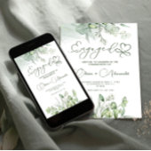 Carte de fiançailles verte Eucalyptus, mariage uni