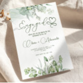 Carte de fiançailles verte Eucalyptus, mariage uni