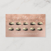 Carte de fidélité 10 cils maquillage rose Rose Gol (Dos)