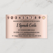 Carte de fidélité 10 punch Poches de cheveux boucl (Dos)