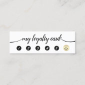 Carte De Fidélité 5 Punch Calligraphie manuscrite Loyauté