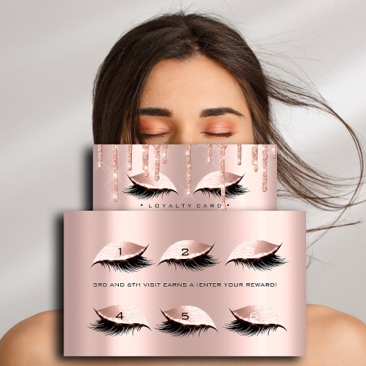 Carte de fidélité 6 Beauté Salon Lashes Rose Gold