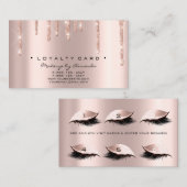 Carte de fidélité 6 Beauté Salon Lashes Rose Gold  (Devant / Derrière)