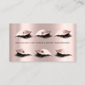Carte de fidélité 6 Beauté Salon Lashes Rose Gold  (Dos)