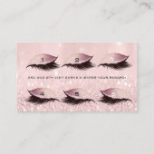 Carte de fidélité 6 Beauté Salon Lashes Rose Pink  (Dos)