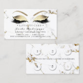 Carte de fidélité 6 Punch Beauté Lashes Marble Gol (Devant / Derrière)