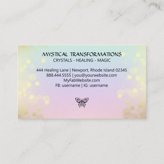 Carte De Fidélité *~* 6 Punch Butterfly Moth Magic Rainbow Pastel  (Dos)