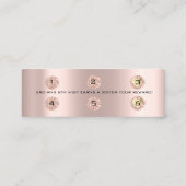 Carte de fidélité 6 Punch Maquillage Coeur Rose Or (Dos)