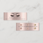 Carte de fidélité 6 Punch Maquillage Coeur Rose Or (Devant / Derrière)