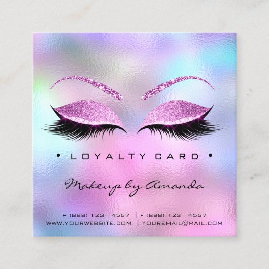 Carte de fidélité 6 Punch maquillage Eyelash Coeur (Devant)