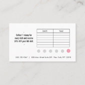 Carte de fidélité 6 Punch Salon client en lin rose (Dos)