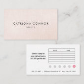 Carte de fidélité 6 Punch Salon client en lin rose (Devant / Derrière)