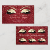 Carte de fidélité 6 Salon de beauté Lash Gold Ruby (Devant / Derrière)
