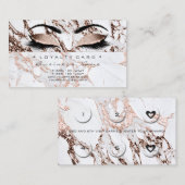 Carte de fidélité 6 Salon de beauté Lash Marbre en (Devant / Derrière)