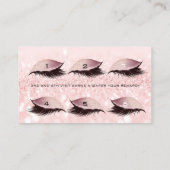 Carte de fidélité 6 Salon de beauté Lash Rose Rose (Dos)