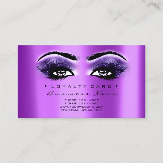 Carte de fidélité 6 Salon de beauté Lash violet vi (Devant)