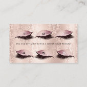 Carte de fidélité 6 Salon de beauté Lashes Damask (Dos)