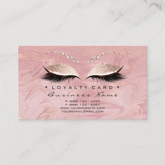 Carte de fidélité 6 Salon de beauté Lashes Rose ro (Devant)