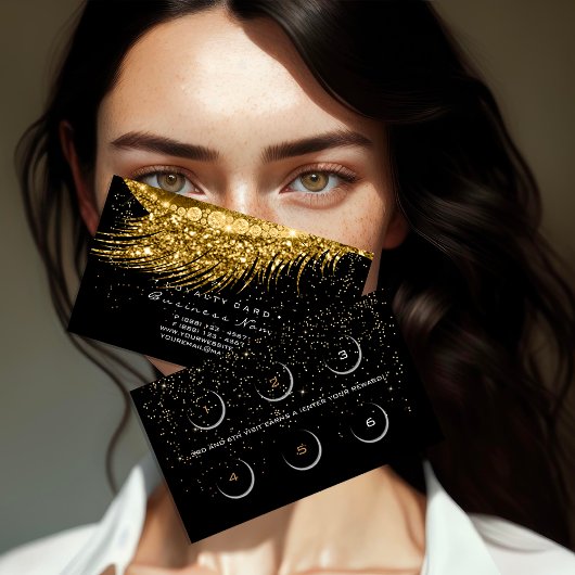 Carte de fidélité 6 Salon de beauté Lux Lash Gold 