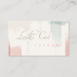 Carte de fidélité à coup de pinceau aquarelle
