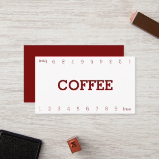 Carte de Fidélité à Double Numéro pour Café Simple