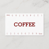 Carte de Fidélité à Double Numéro pour Café Simple (Devant)